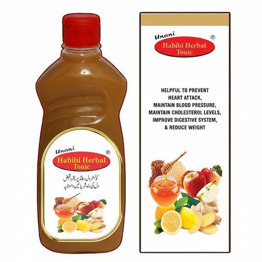 Habibi Herbal Tonic bottle and packaging on a white background